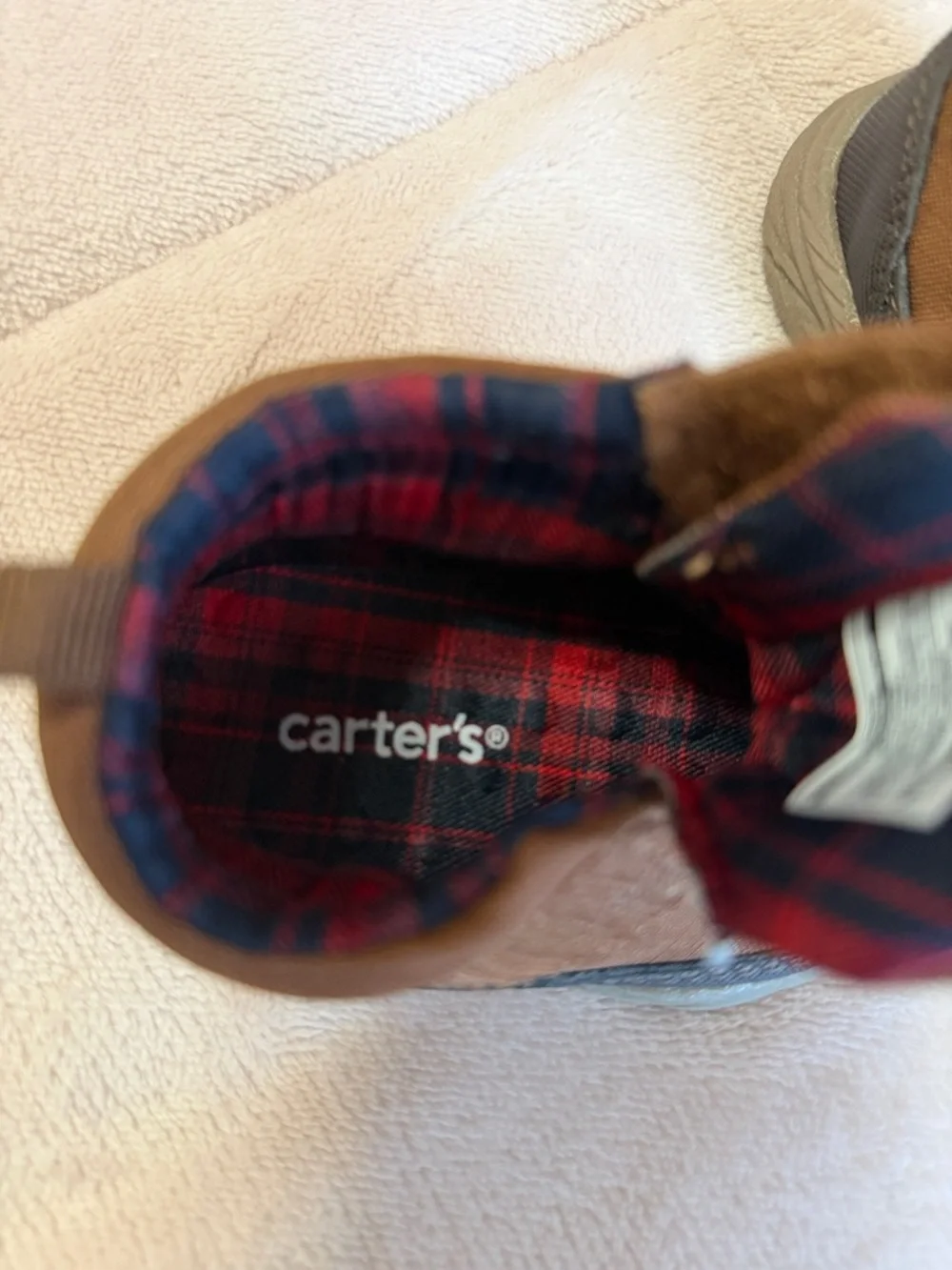 Carter's Brown Baby Walker Shoes with‎ Navy Trim